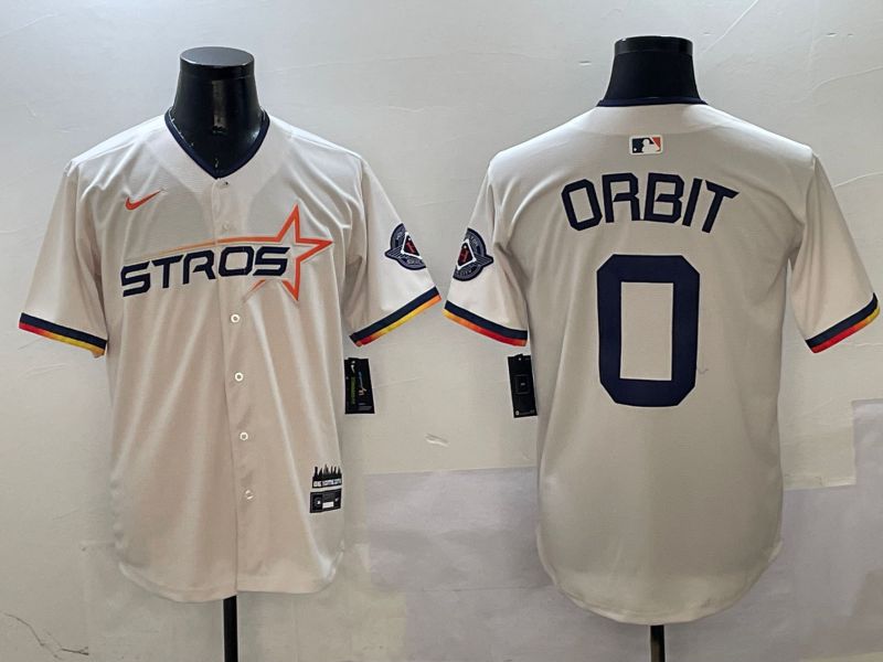 Men Houston Astros #0 Orbit Cream Three generations Joint Name 2025 Nike MLB Jersey style 5->houston astros->MLB Jersey